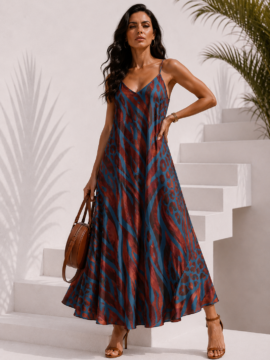 SATEN ΦΟΡΕΜΑ ANIMAL PRINT ΜΠΟΡΝΤΩ&ΜΠΛΕ