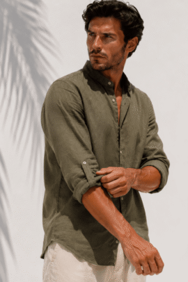 𝐌𝐄𝐍’𝐒 𝐋𝐈𝐍𝐄𝐍 𝐌𝐀𝐎 𝐒𝐇𝐈𝐑𝐓 𝐊𝐇𝐀𝐊𝐈