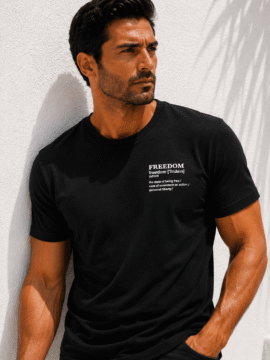 𝐅𝐑𝐄𝐄𝐃𝐎𝐌 𝐌𝐄𝐍’𝐒 𝐂𝐎𝐓𝐓𝐎𝐍 𝐓-𝐒𝐇𝐈𝐑𝐓 𝐁𝐋𝐀𝐂𝐊