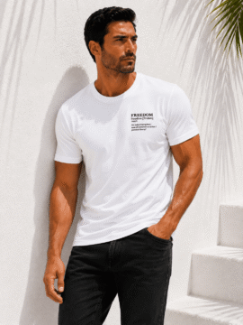 𝐅𝐑𝐄𝐄𝐃𝐎𝐌 𝐌𝐄𝐍’𝐒 𝐂𝐎𝐓𝐓𝐎𝐍 𝐓-𝐒𝐇𝐈𝐑𝐓 𝐖𝐇𝐈𝐓𝐄